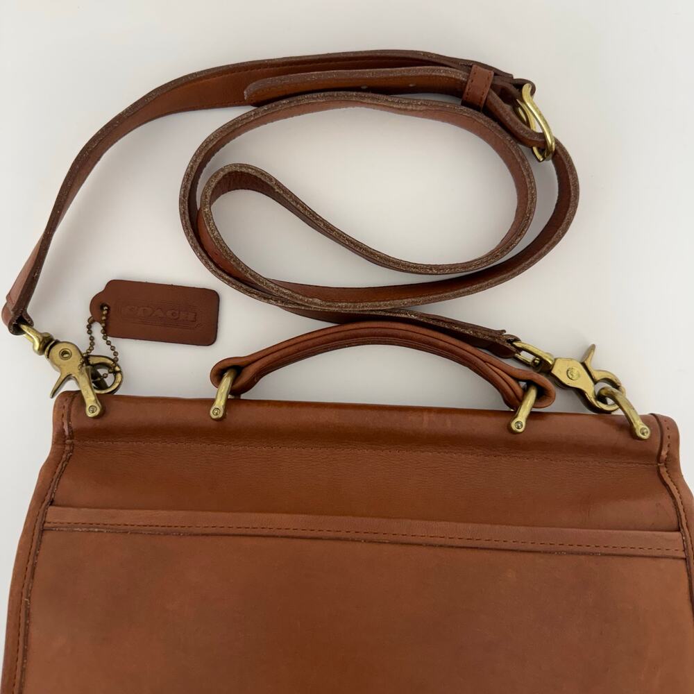 Coach Willis Vintage Top Handle Leather Satchel Crossbody Bag 9927 British Tan - Picture 11 of 15